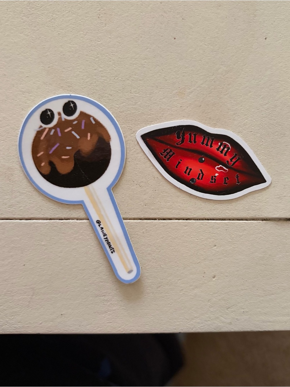 Cute Cake Pop & Red Lips Vinyl Sticker Set